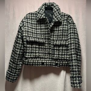 Anine Bing Black and White Tweed Blazer
